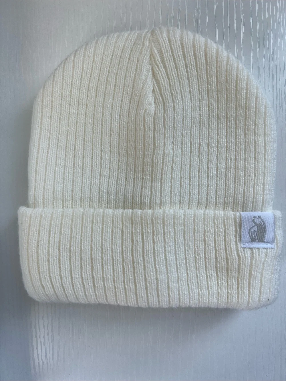 Baby Cream Ribbed Knit Beanie